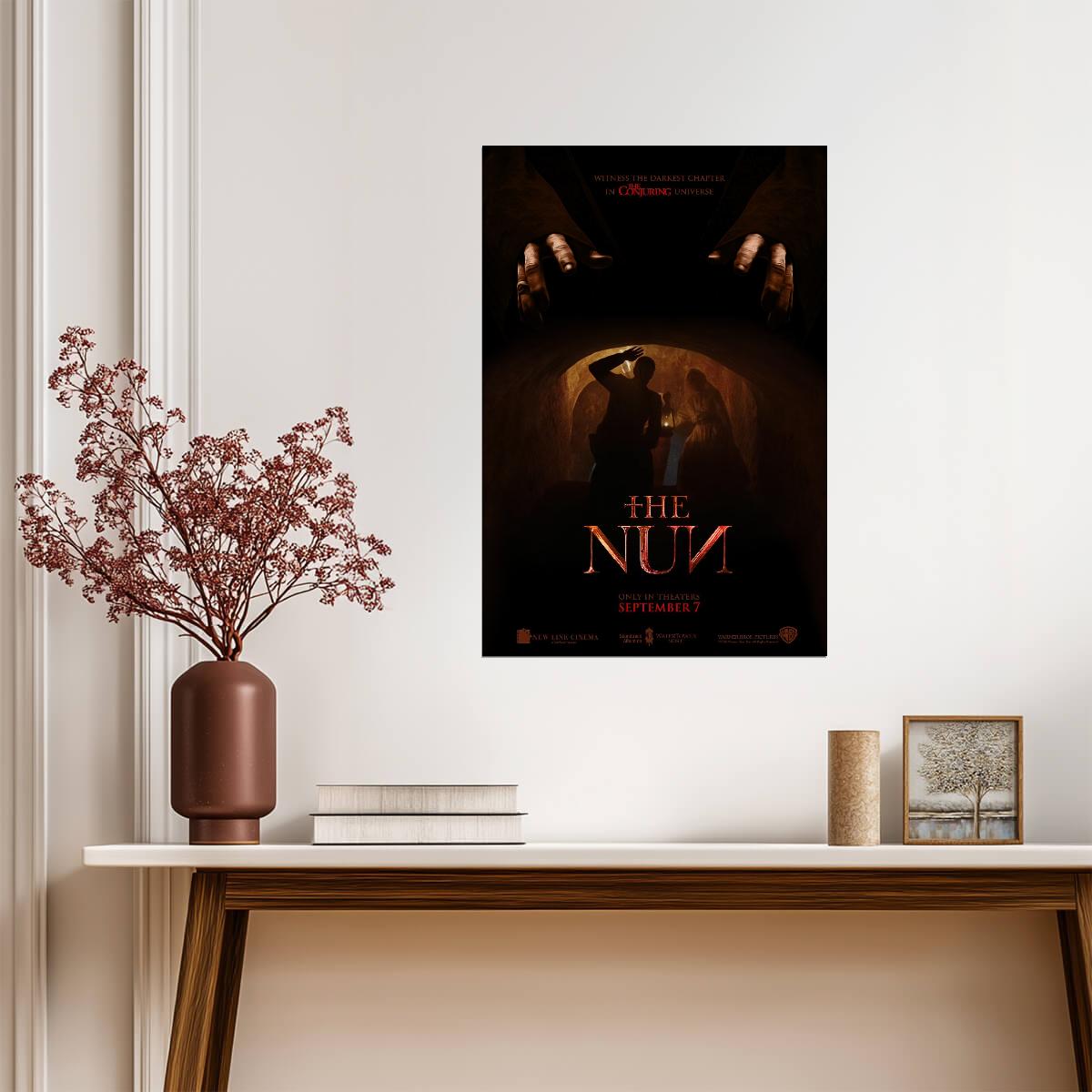 The Nun 2018 Movie Poster | Valak Above an Abbey Archway - Movies & TV Poster