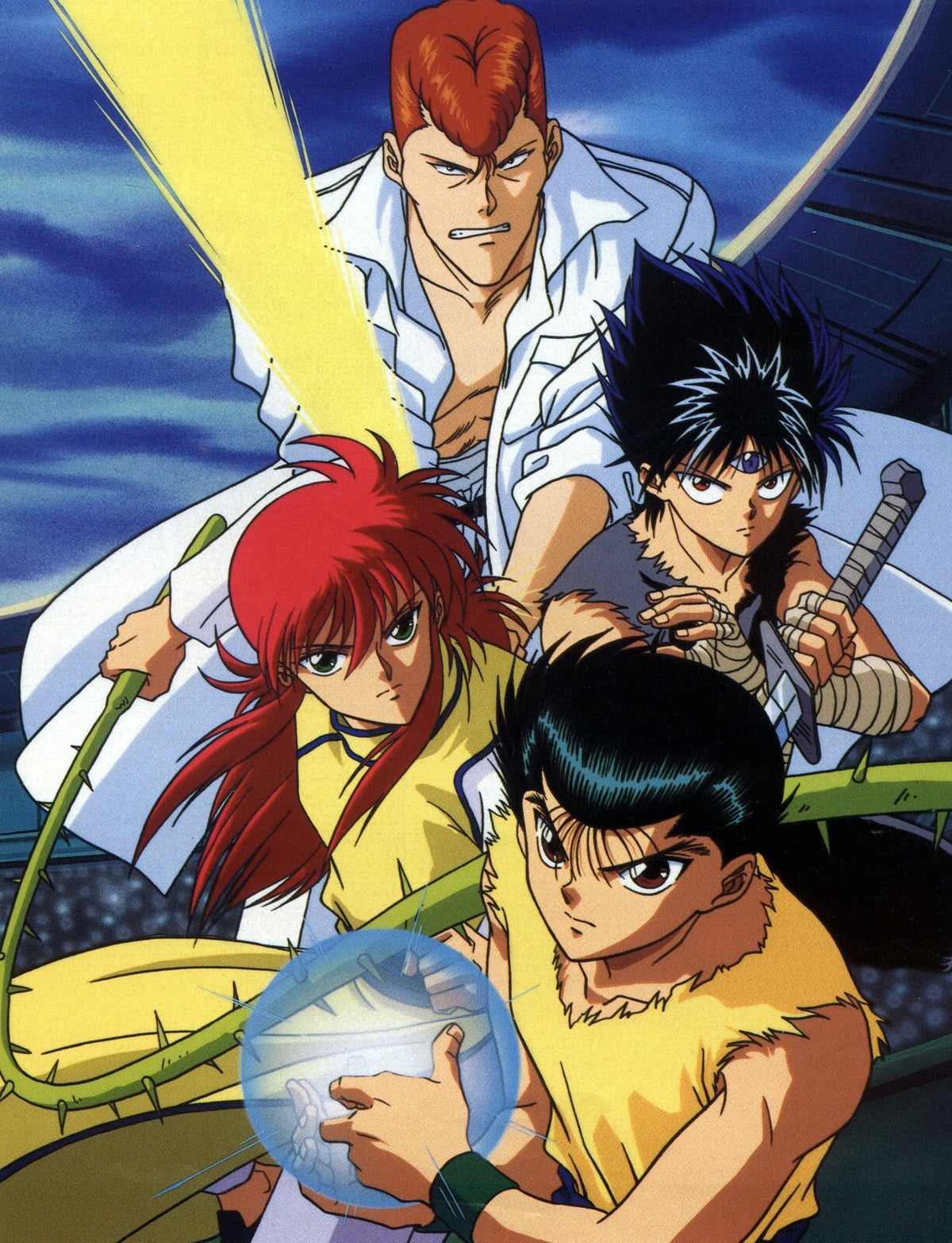 Yu Yu Hakusho Poster | Yusuke, Kurama, Hiei and Kuwabara Beneath a Blue Sky - Anime Poster