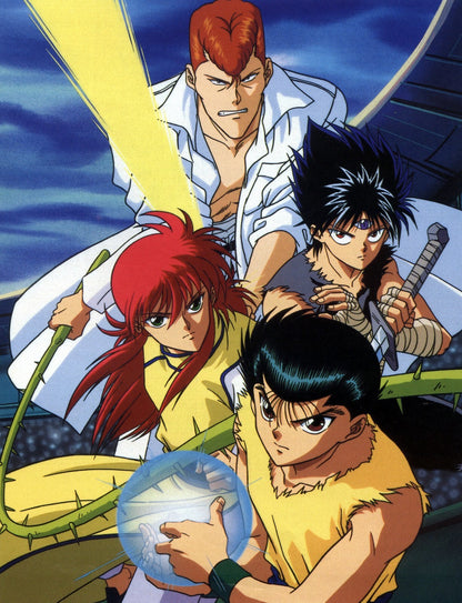 Yu Yu Hakusho Poster | Yusuke, Kurama, Hiei and Kuwabara Beneath a Blue Sky - Anime Poster