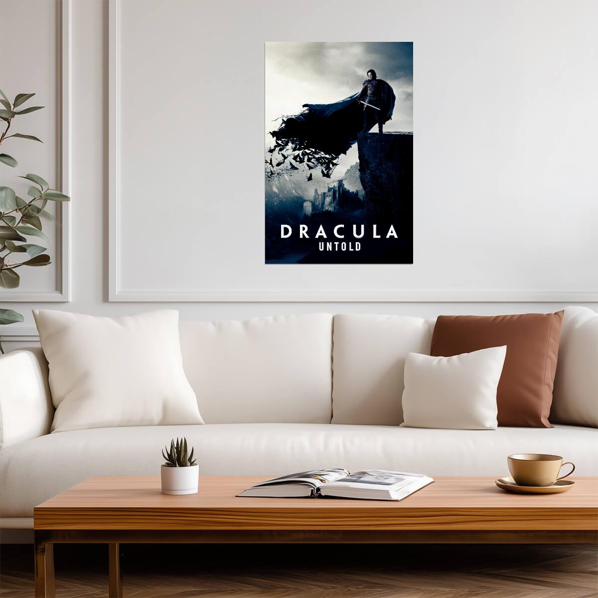 Dracula Untold Movie Poster | Luke Evans with a Cape Turning into Bats - Movies & TV Poster