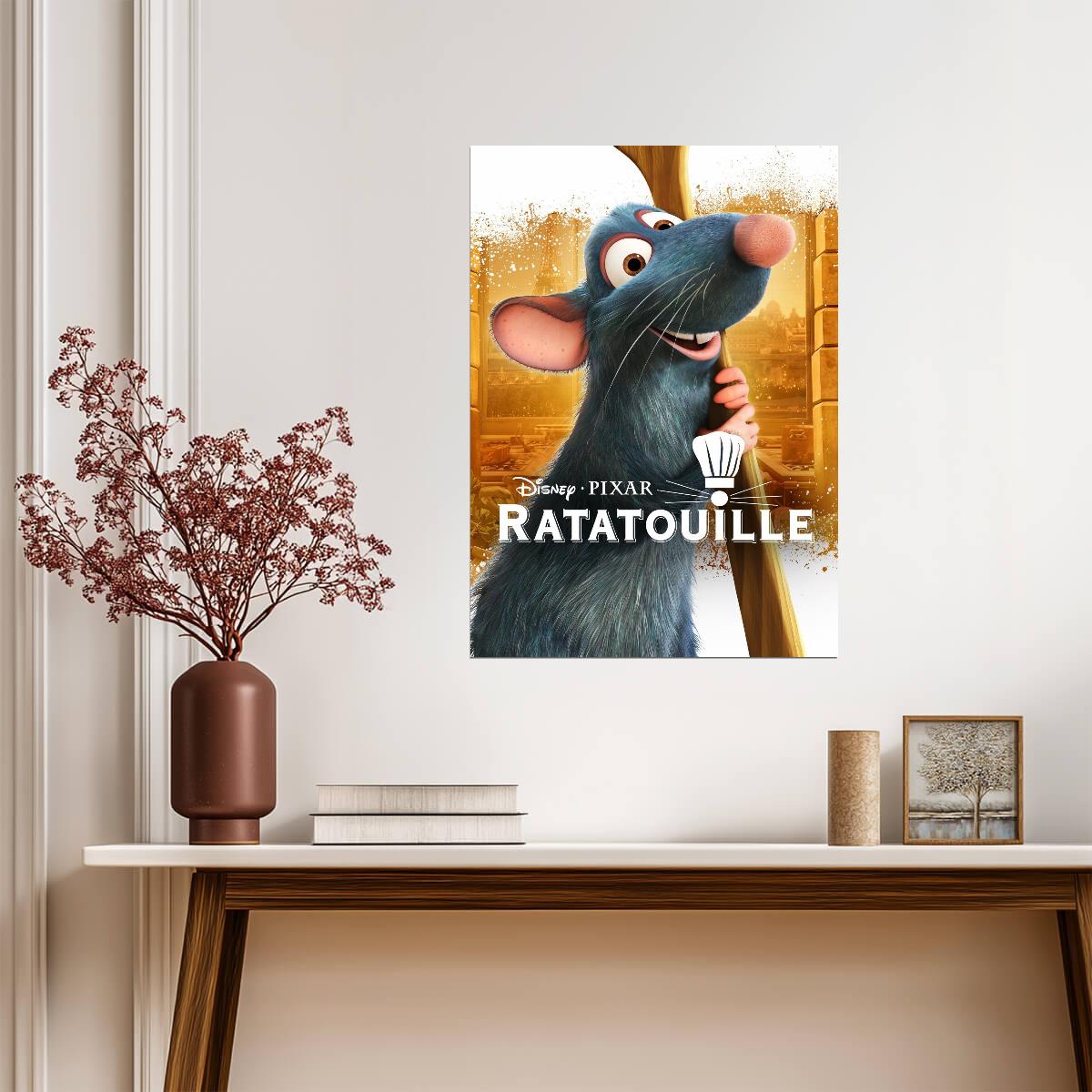 Ratatouille Movie Poster | Remy with a Wooden Spoon - Movies & TV Poster