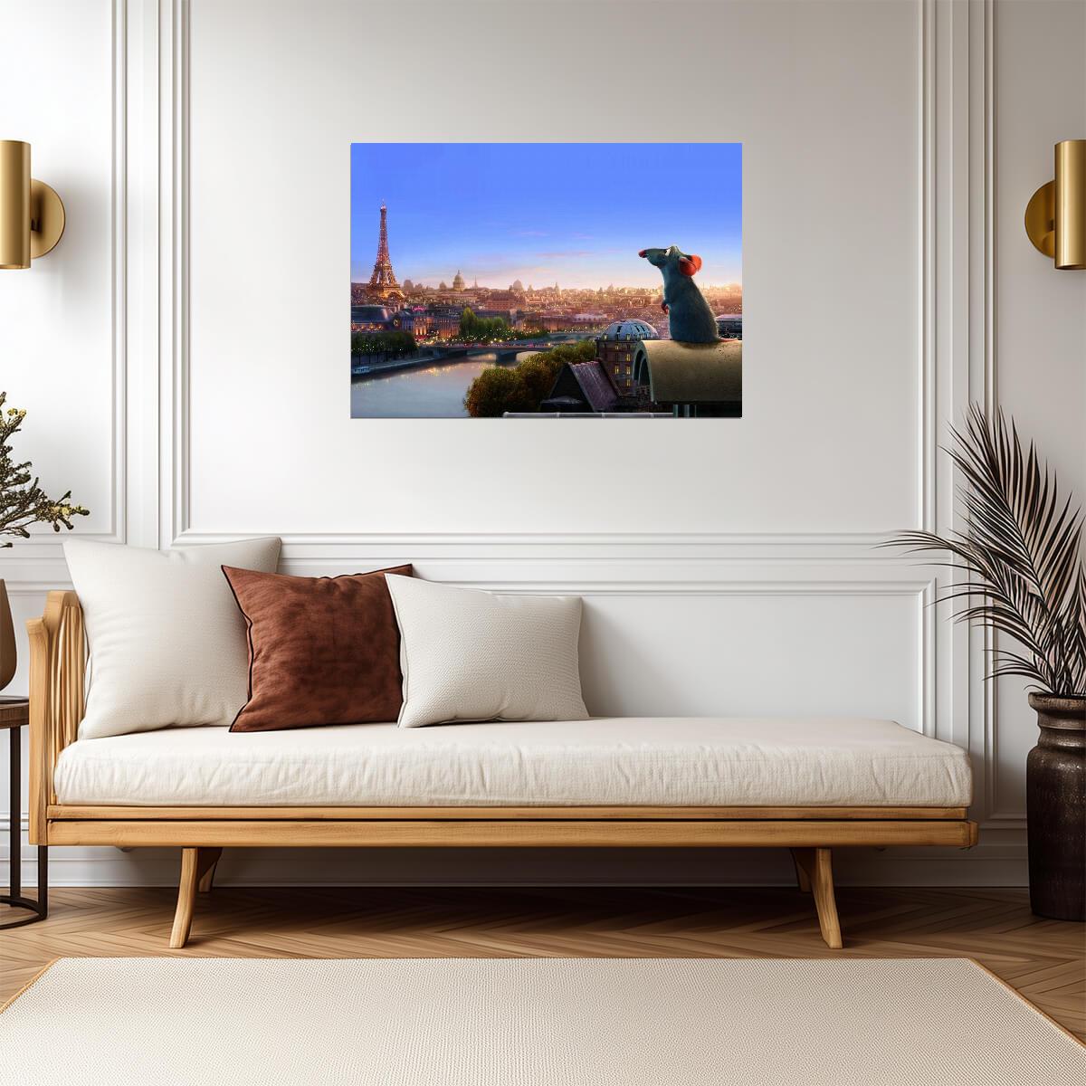 Ratatouille Movie Poster | Remy Overlooking Paris - Movies & TV Poster