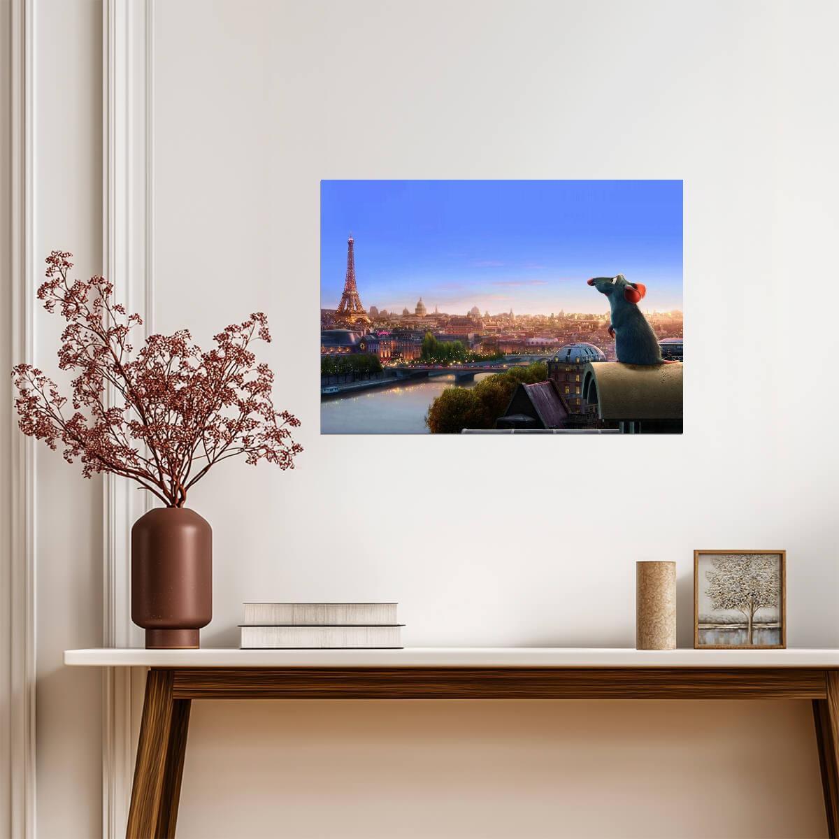 Ratatouille Movie Poster | Remy Overlooking Paris - Movies & TV Poster
