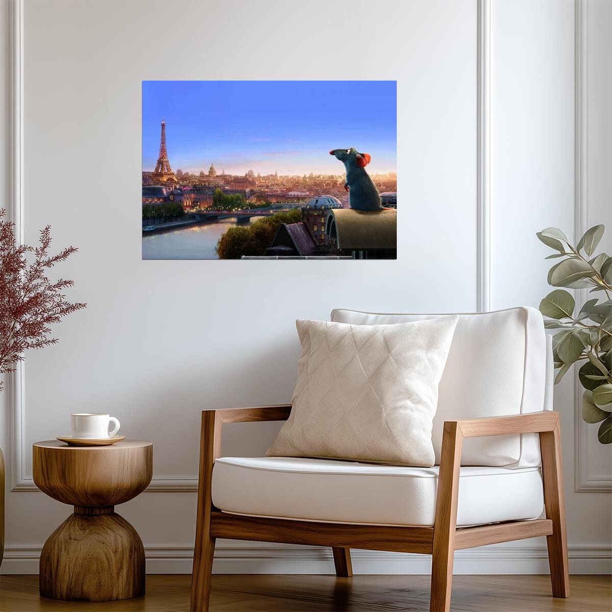 Ratatouille Movie Poster | Remy Overlooking Paris - Movies & TV Poster
