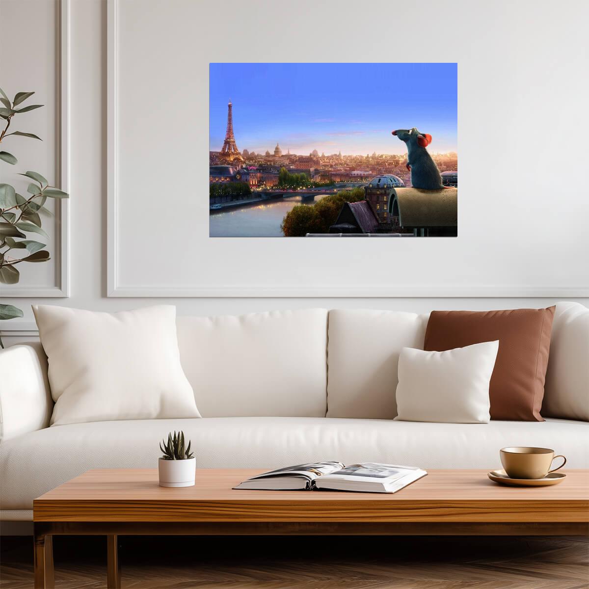 Ratatouille Movie Poster | Remy Overlooking Paris - Movies & TV Poster