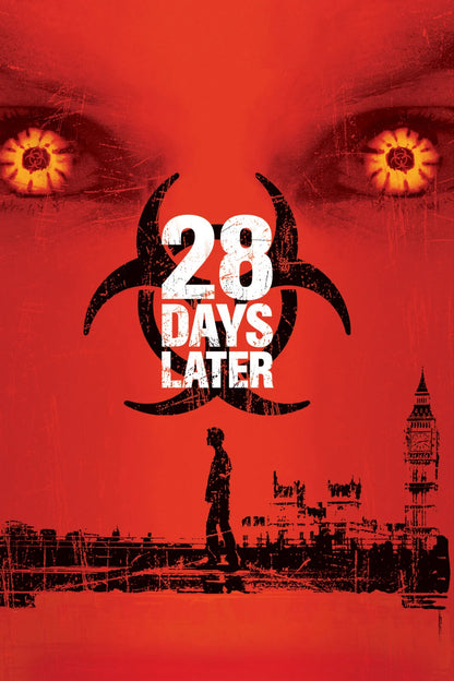 28 Days Later Poster | Red Biohazard and London Skyline - Movies & TV Poster