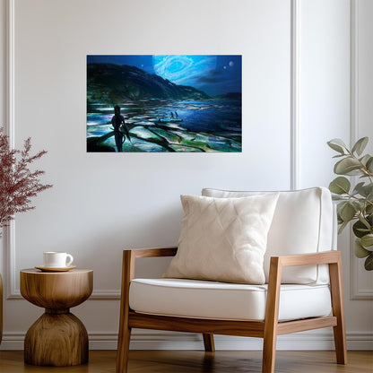 Avatar The Way of Water Movie Poster | Night Seascape under a Blue Planet - Movies & TV Poster