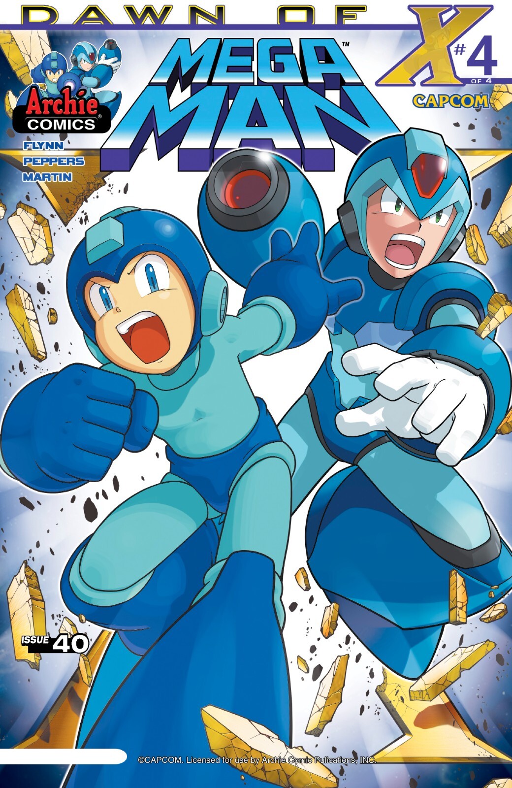 Mega Man Poster | Dawn of X | Comic Issue 40 Cover - Graphic & Art Poster