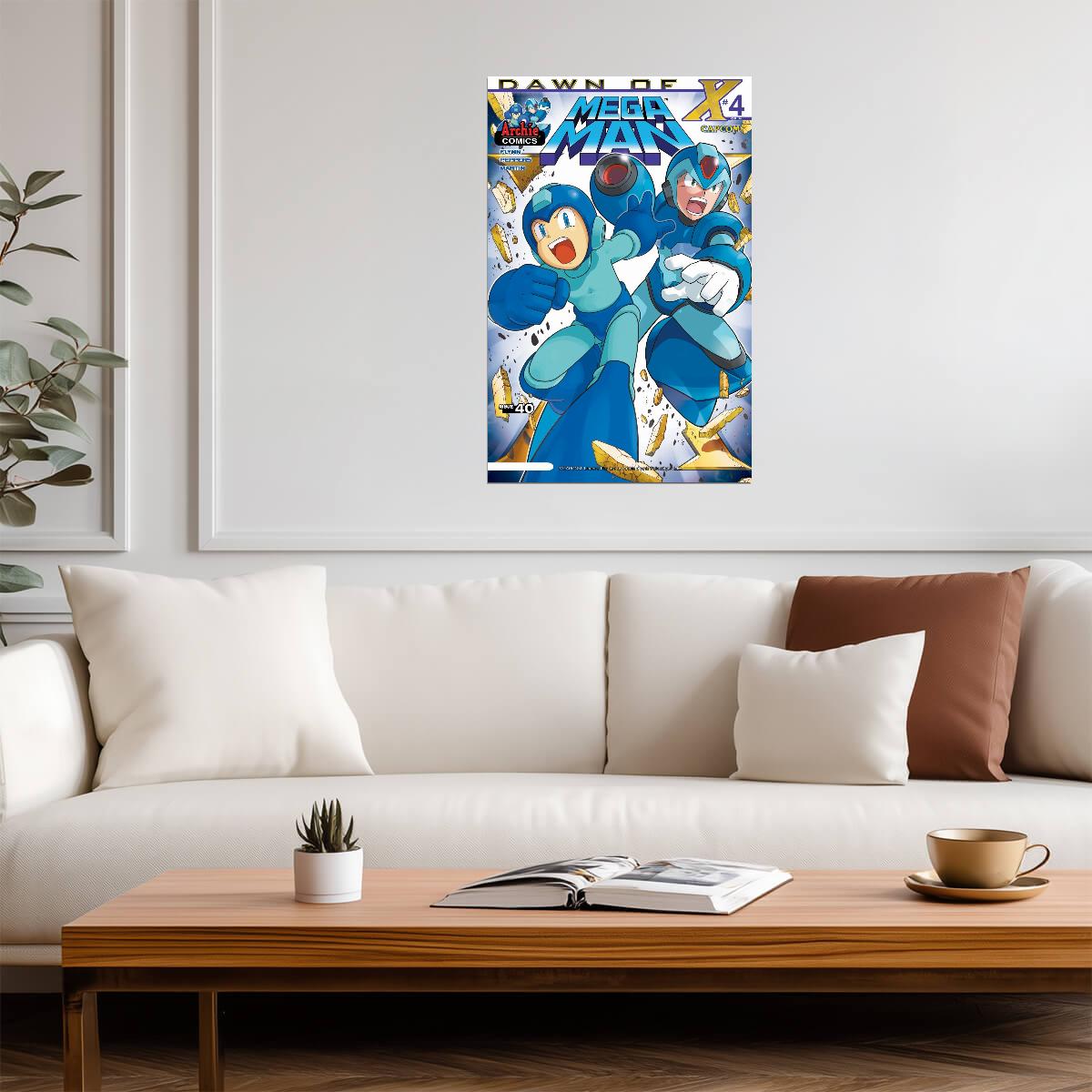 Mega Man Poster | Dawn of X | Comic Issue 40 Cover - Graphic & Art Poster