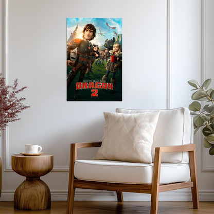 How to Train Your Dragon 2 Movie Poster | Hiccup, Astrid and the Dragon Riders - Movies & TV Poster