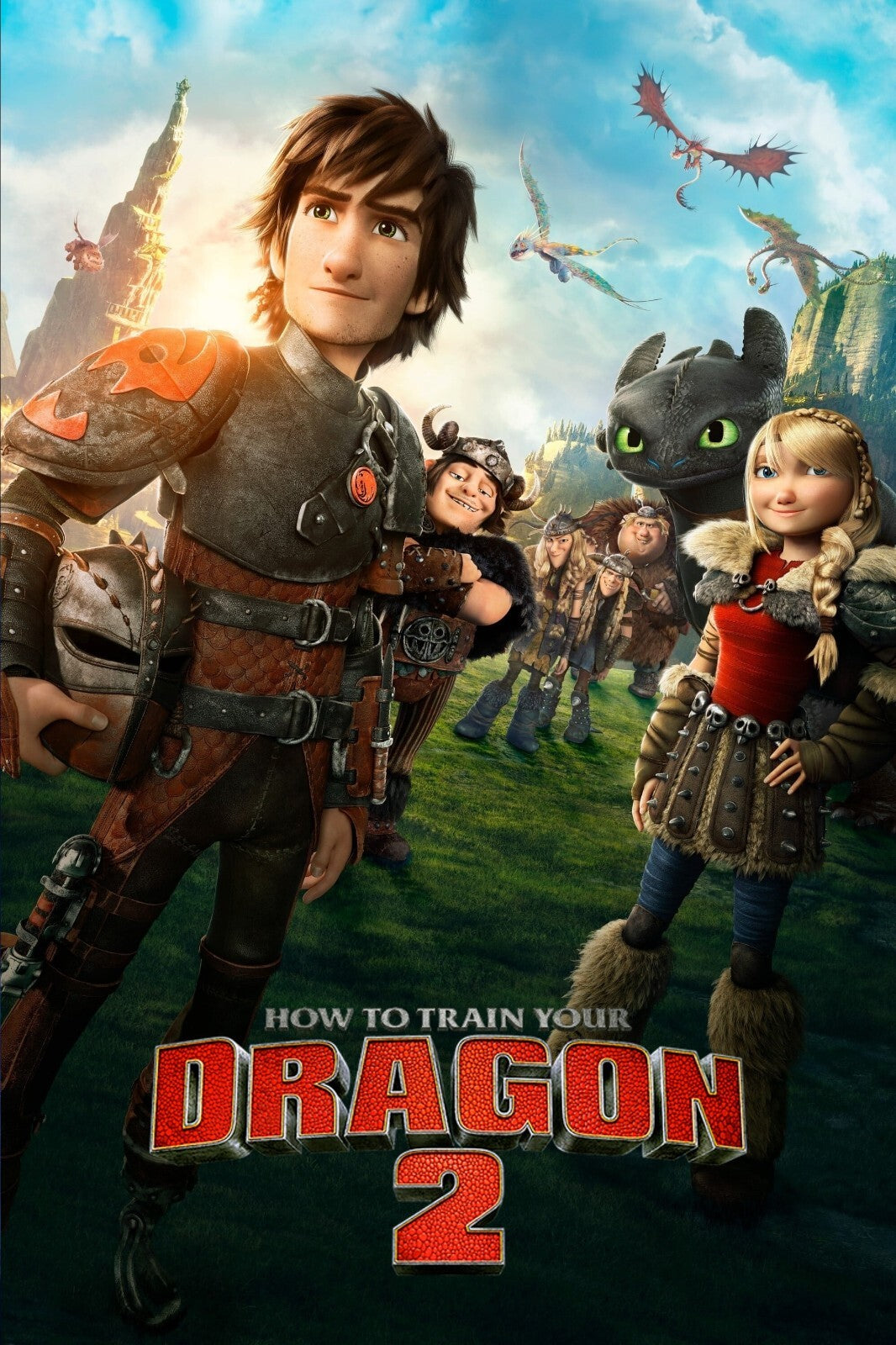 How to Train Your Dragon 2 Movie Poster | Hiccup, Astrid and the Dragon Riders - Movies & TV Poster