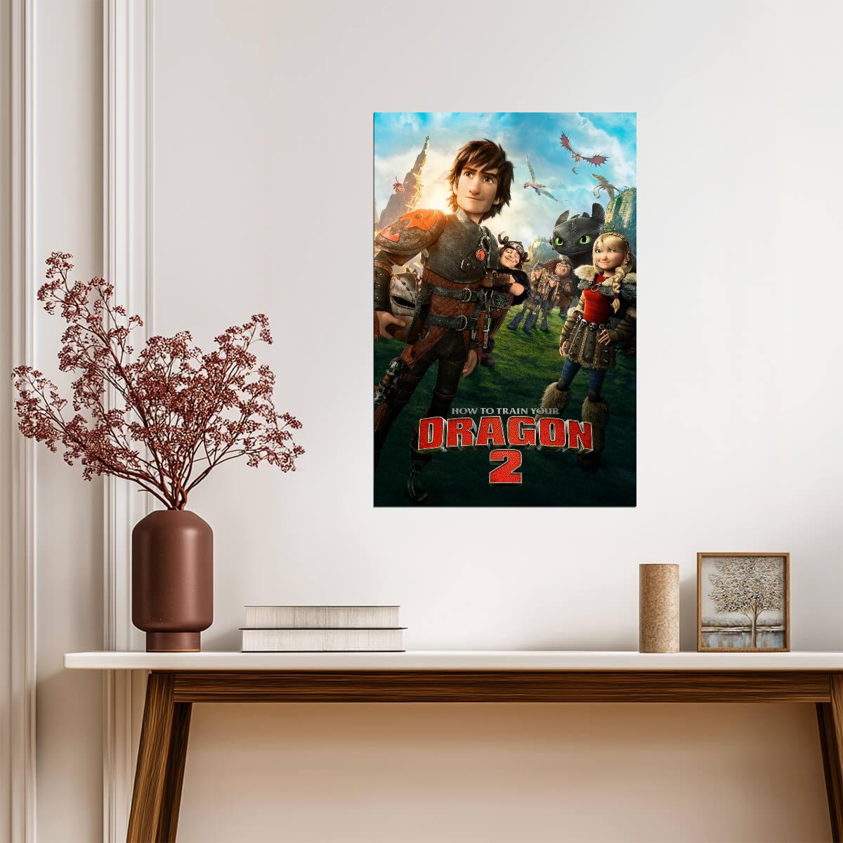 How to Train Your Dragon 2 Movie Poster | Hiccup, Astrid and the Dragon Riders - Movies & TV Poster