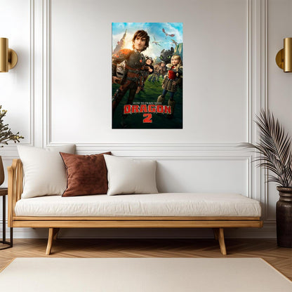 How to Train Your Dragon 2 Movie Poster | Hiccup, Astrid and the Dragon Riders - Movies & TV Poster