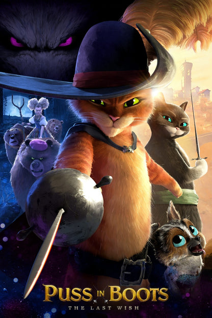 Puss in Boots The Last Wish Movie Poster | Illustrated Adventure Collage - Movies & TV Poster