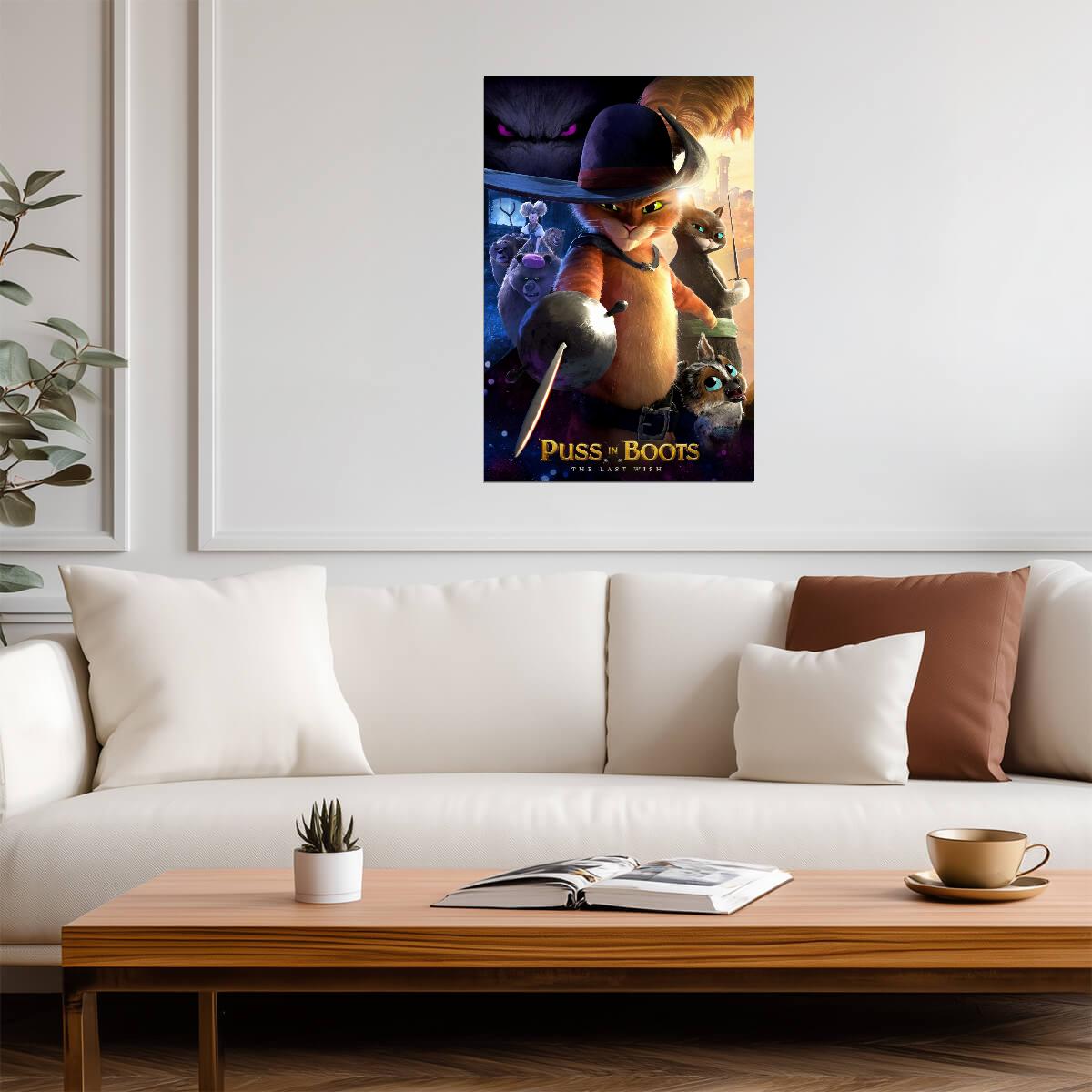 Puss in Boots The Last Wish Movie Poster | Illustrated Adventure Collage - Movies & TV Poster