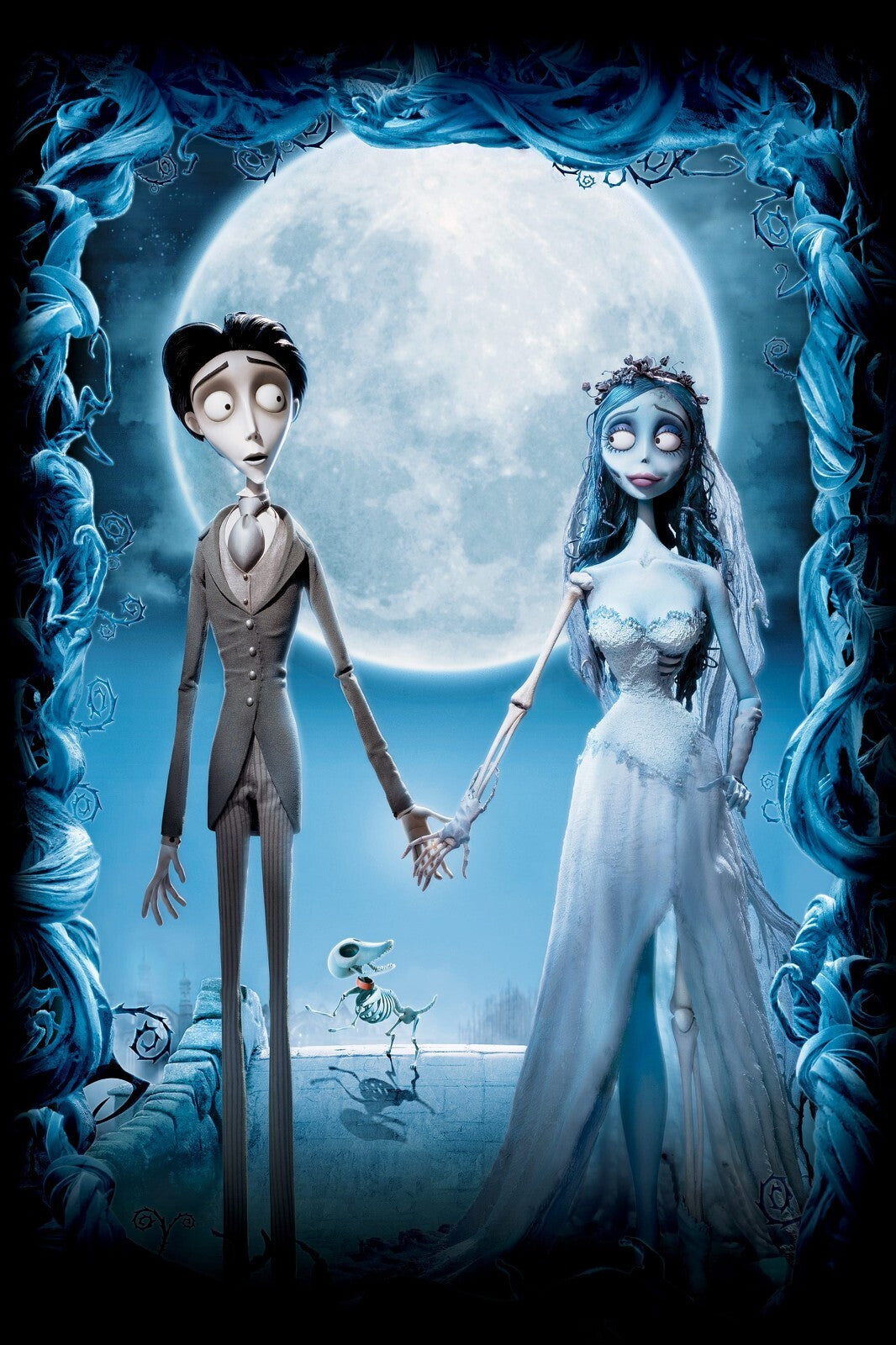Corpse Bride Animated Movie Poster | Victor and Emily Beneath the Full Moon - Movies & TV Poster