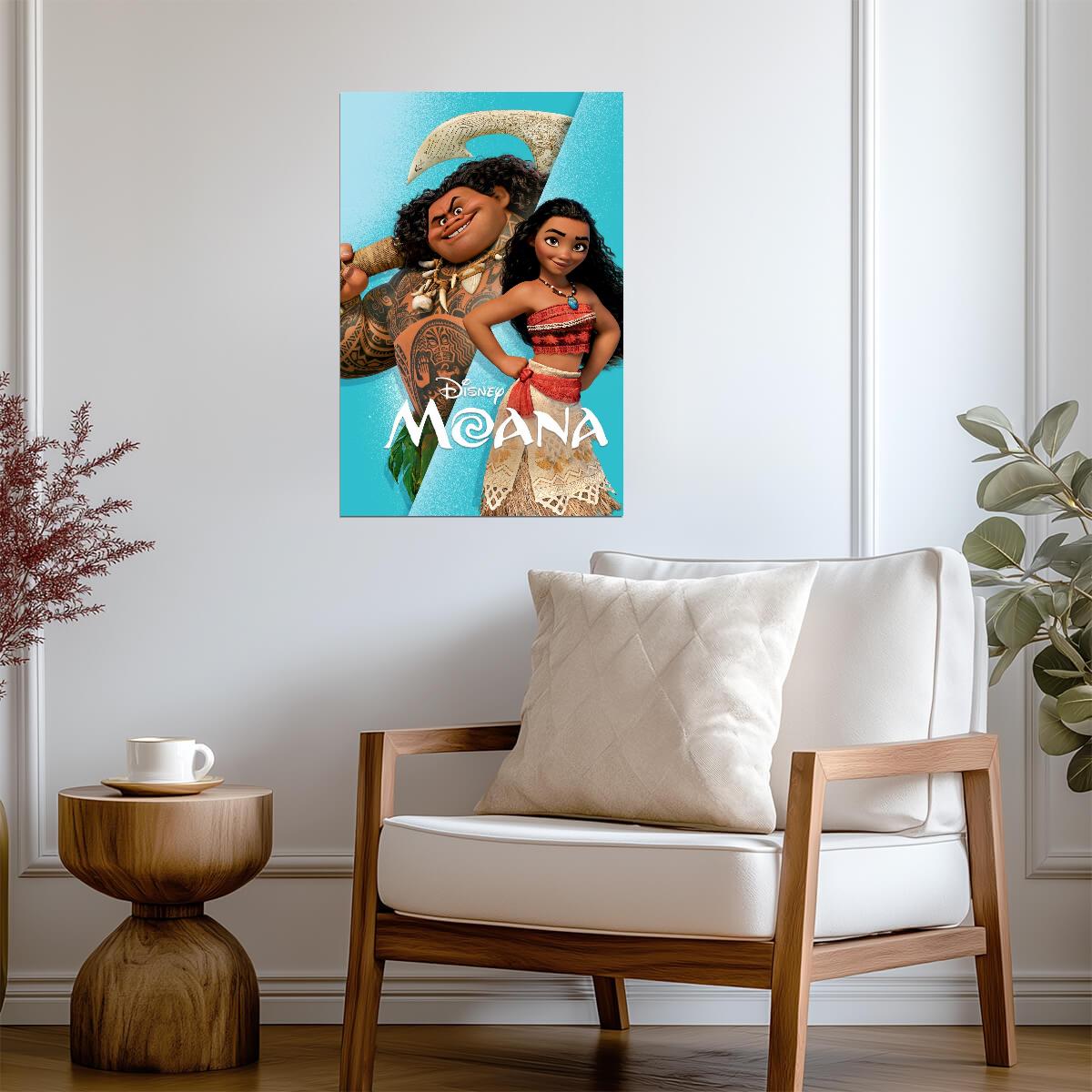 Moana 2016 Movie Poster | Moana and Maui on Turquoise - Movies & TV Poster