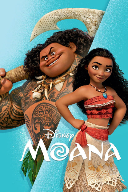 Moana 2016 Movie Poster | Moana and Maui on Turquoise - Movies & TV Poster