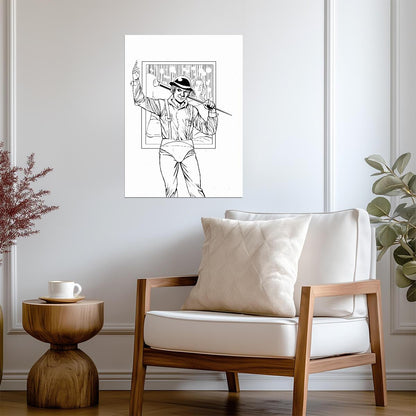 A Clockwork Orange Poster | Alex and the Writer Black and White Drawing - Movies & TV Poster