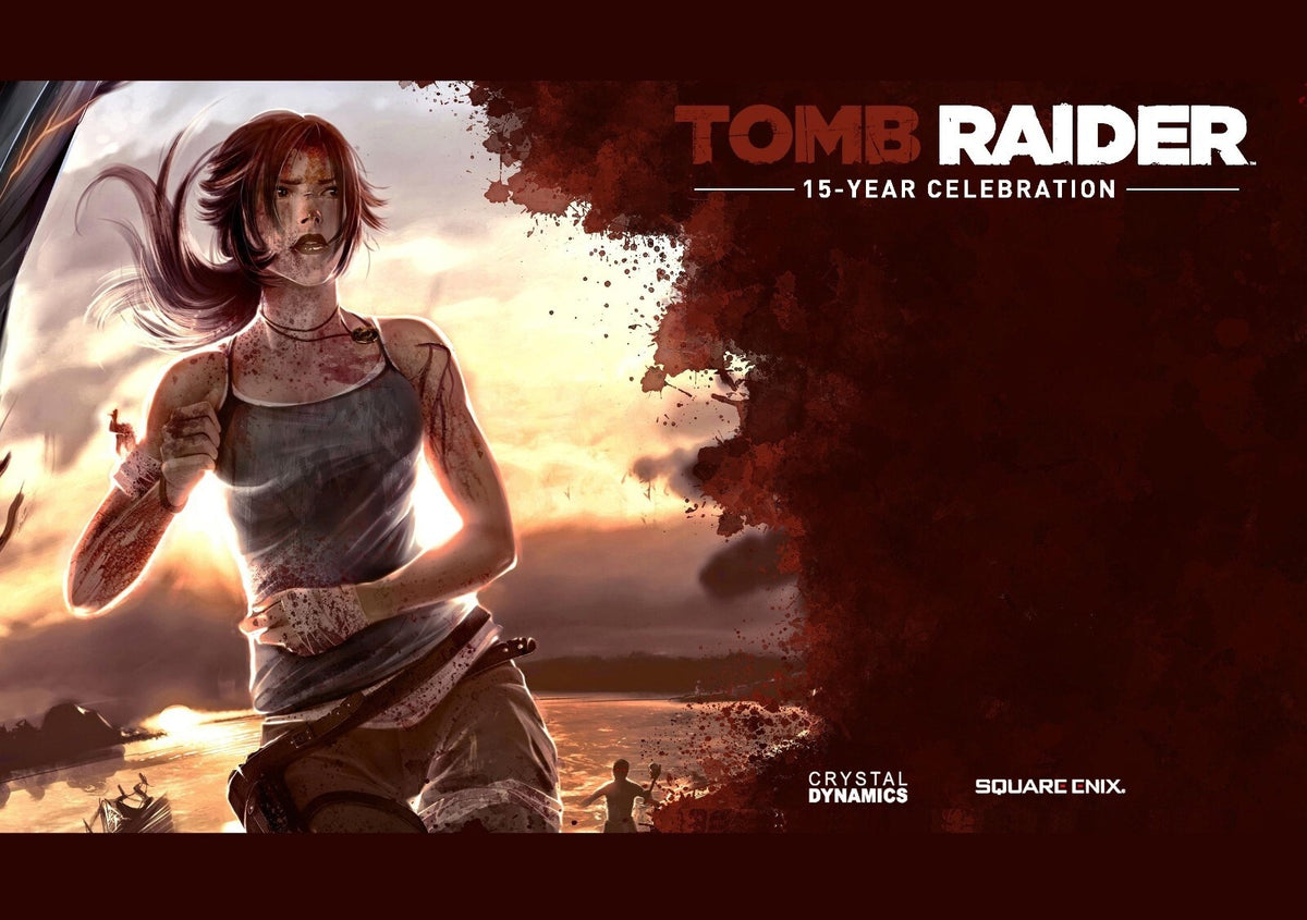 Tomb Raider Poster | Lara Croft with a Climbing Axe | 15 Year Celebration Artwork - Video Games Poster