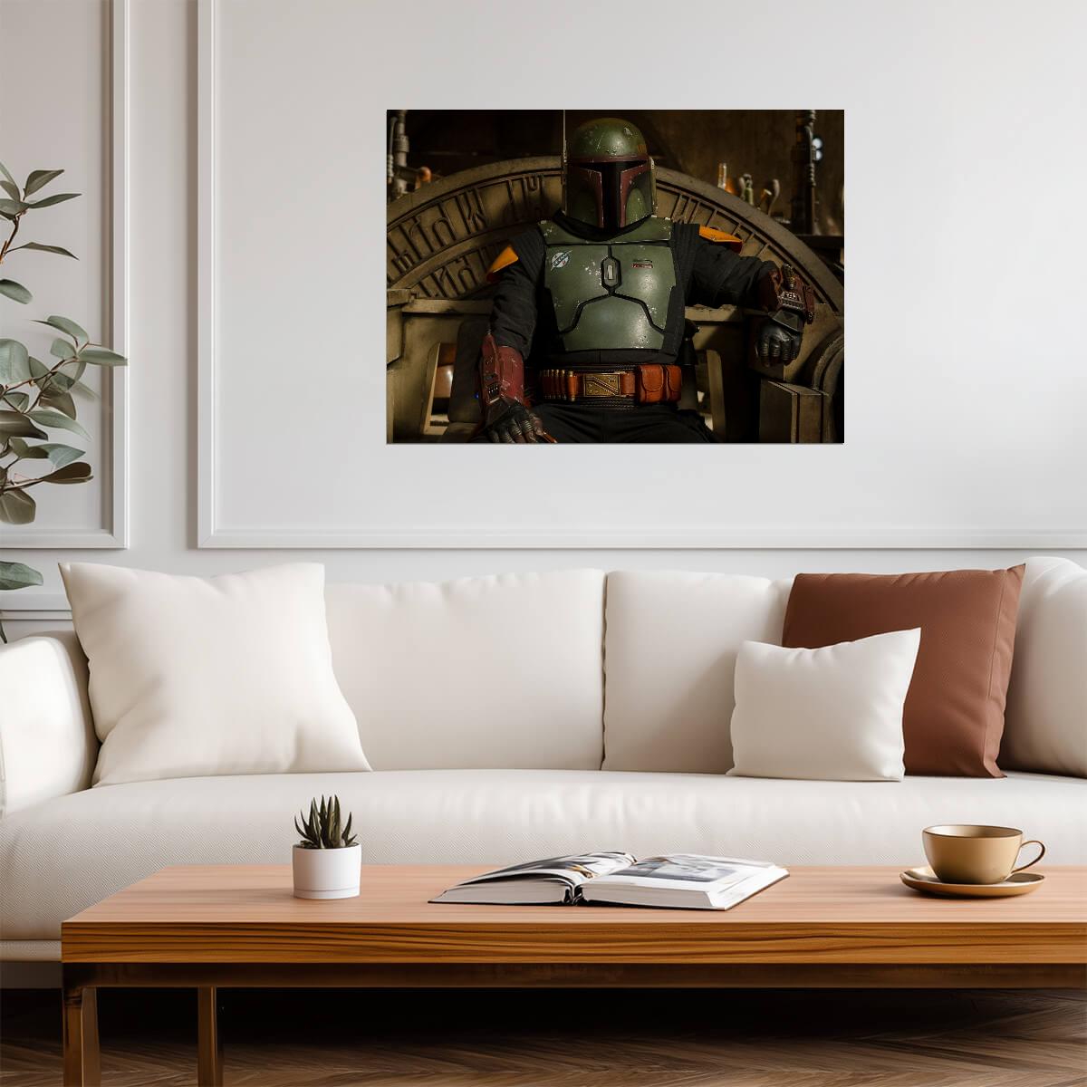 The Book of Boba Fett TV Series Poster | Boba Fett on Jabba’s Throne - Movies & TV Poster