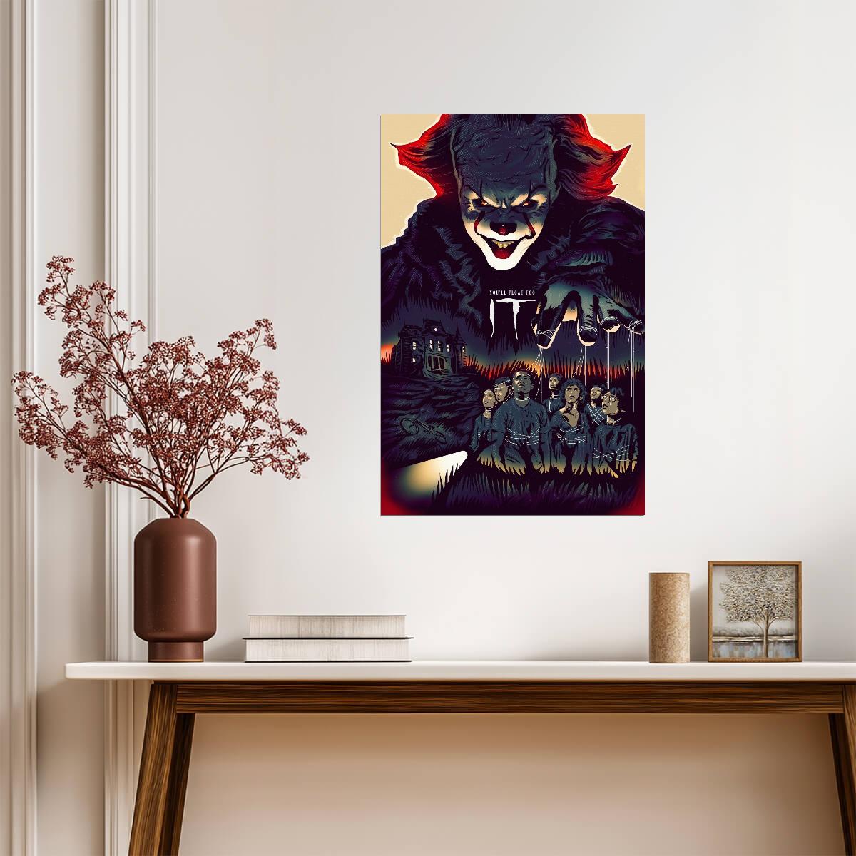IT 2017 Movie Poster | Pennywise and the Losers Club Illustration - Movies & TV Poster