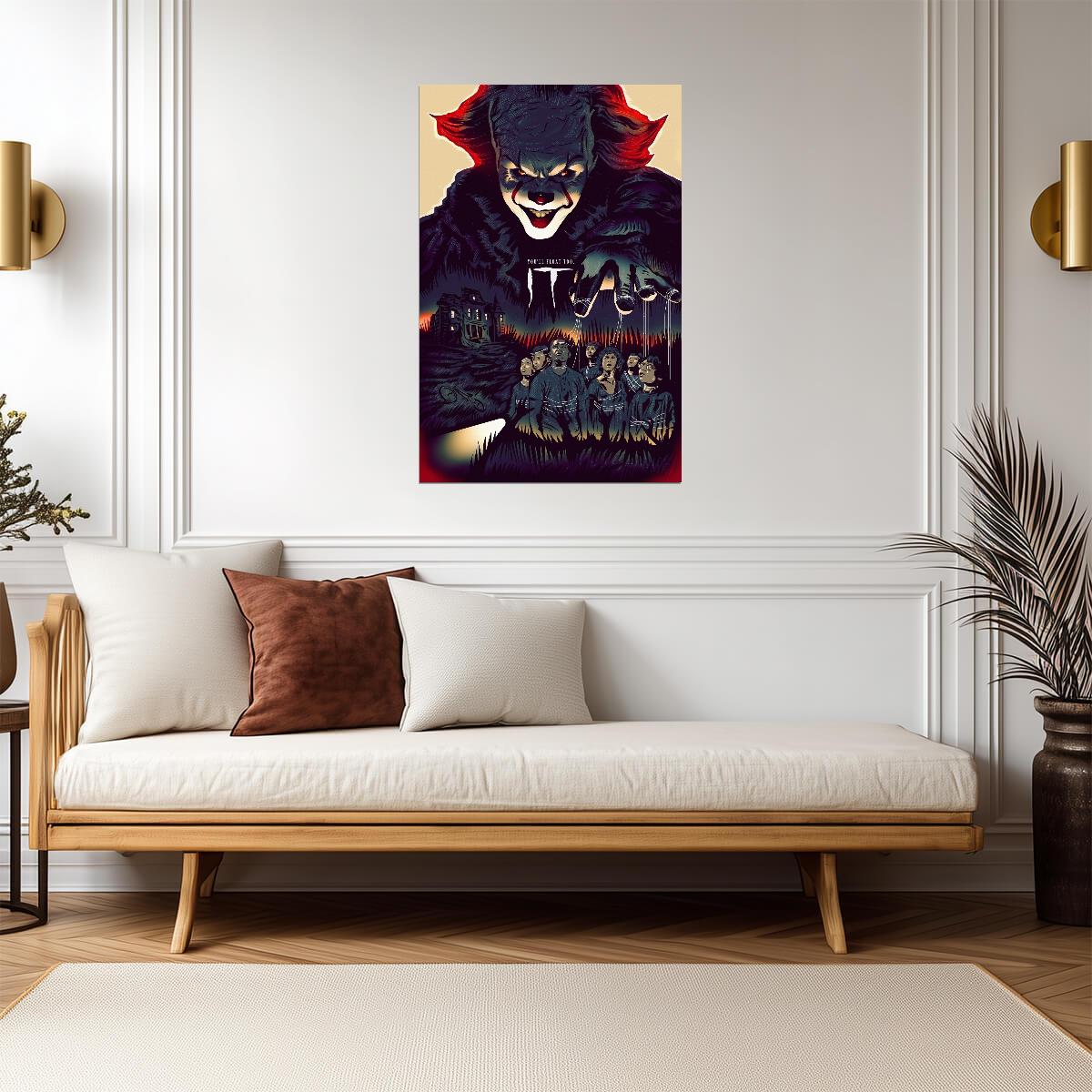 IT 2017 Movie Poster | Pennywise and the Losers Club Illustration - Movies & TV Poster