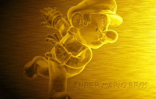 Super Mario Poster | Mario in Gold Relief - Video Games Poster