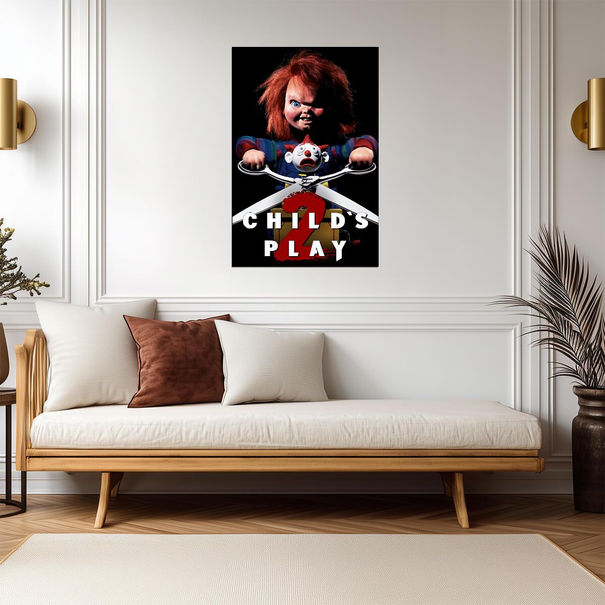 Child's Play 2 Movie Poster | Chucky with Scissors and a Jack-in-the-Box - Movies & TV Poster