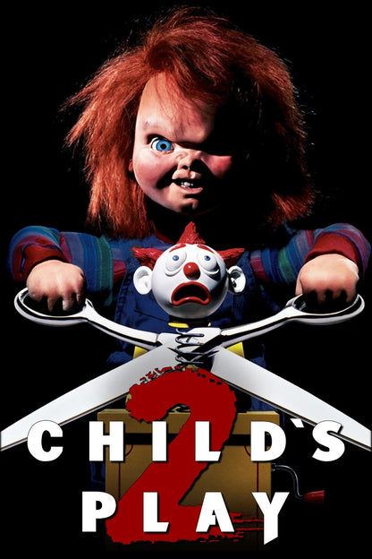 Child's Play 2 Movie Poster | Chucky with Scissors and a Jack-in-the-Box - Movies & TV Poster