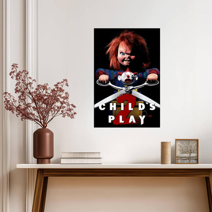 Child's Play 2 Movie Poster | Chucky with Scissors and a Jack-in-the-Box - Movies & TV Poster