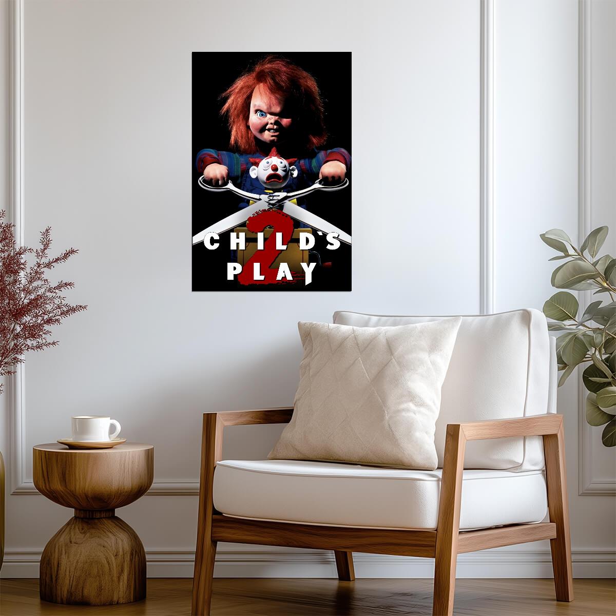 Child's Play 2 Movie Poster | Chucky with Scissors and a Jack-in-the-Box - Movies & TV Poster