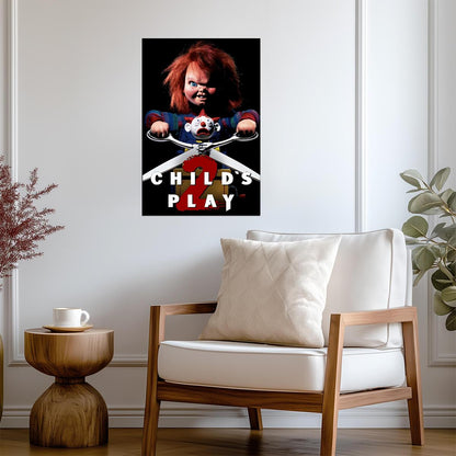 Child's Play 2 Movie Poster | Chucky with Scissors and a Jack-in-the-Box - Movies & TV Poster