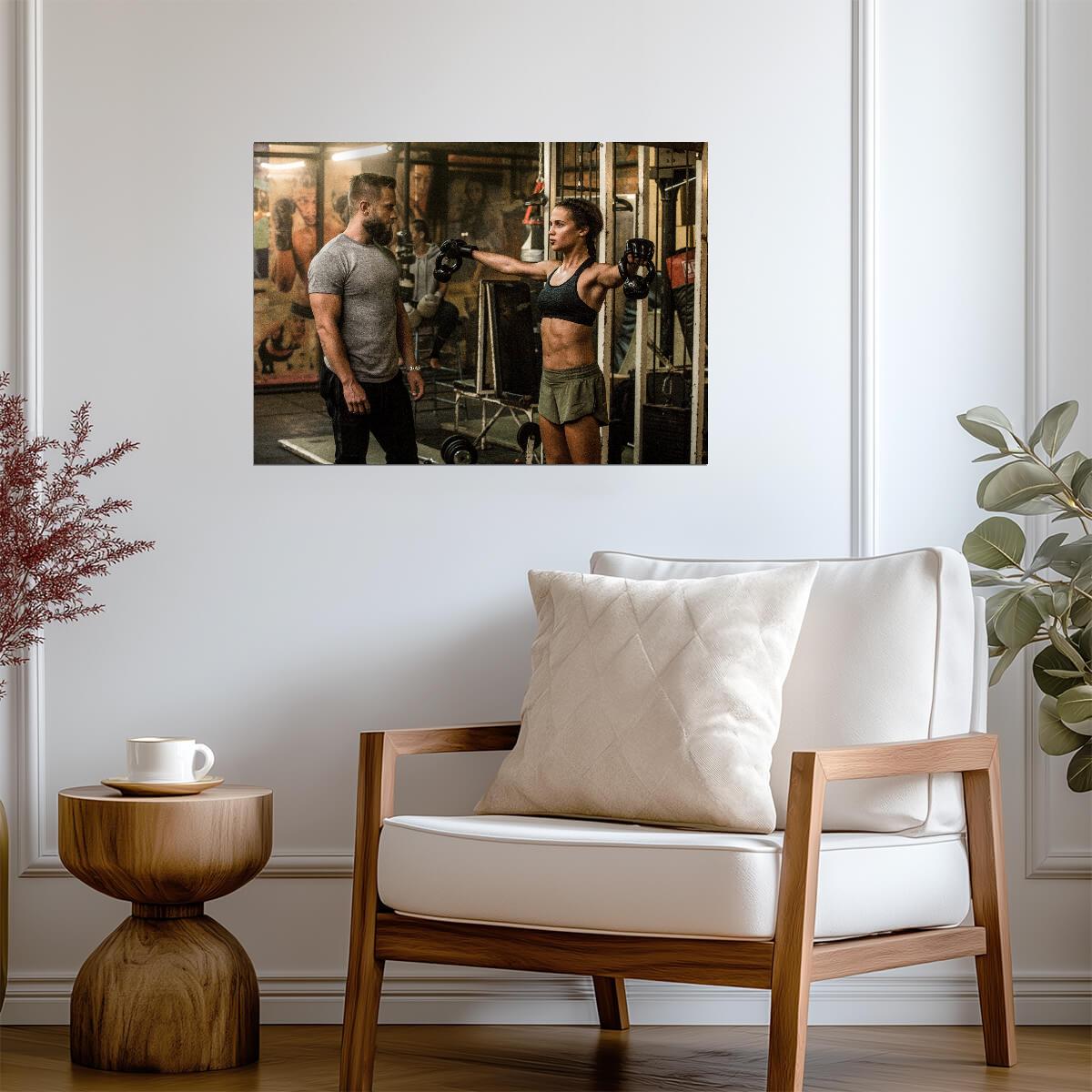 Alicia Vikander Workout Poster | Strength Training in the Gym | Photo Print - Celebrities Poster
