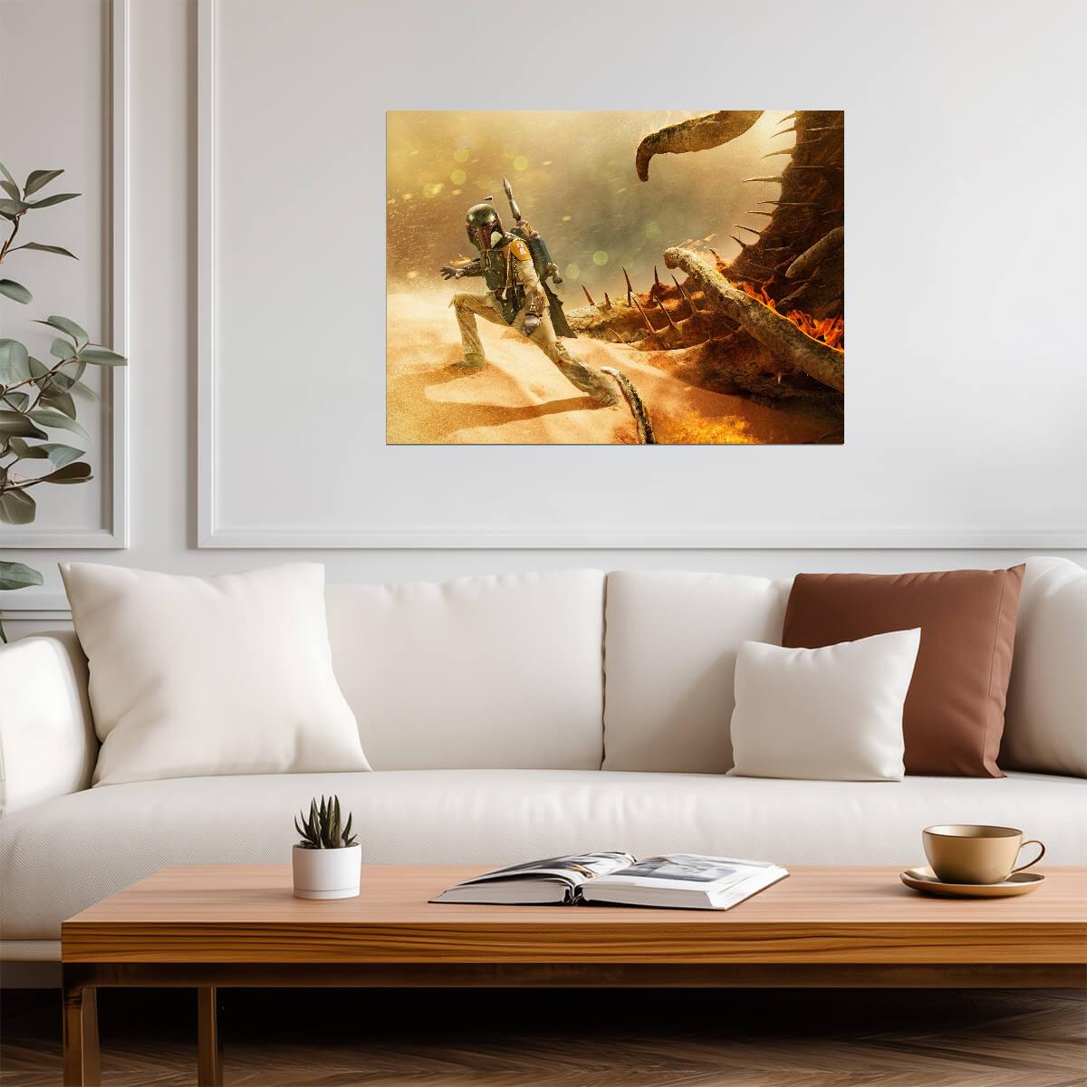 Boba Fett Star Wars Poster | Escape from the Sarlacc - Movies & TV Poster
