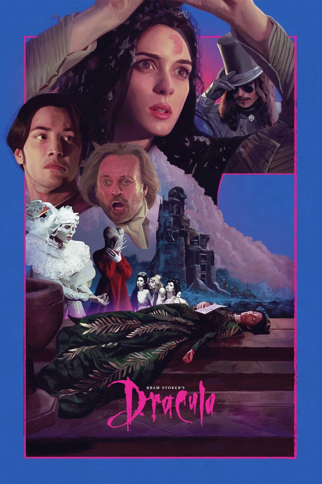 Bram Stoker's Dracula 1992 Movie Poster | Mina and Dracula Collage - Movies & TV Poster