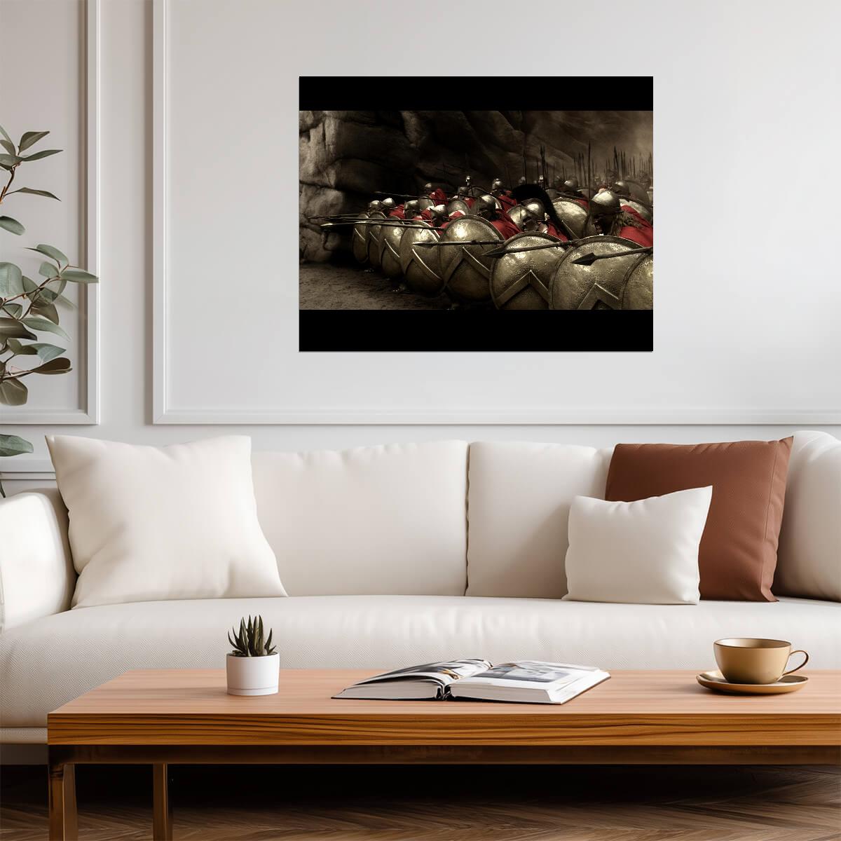 300 Poster | Spartan Shield Formation Battle Scene - Movies & TV Poster