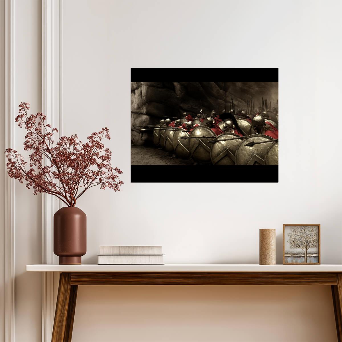300 Poster | Spartan Shield Formation Battle Scene - Movies & TV Poster