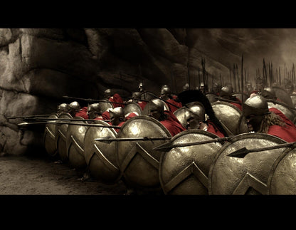 300 Poster | Spartan Shield Formation Battle Scene - Movies & TV Poster