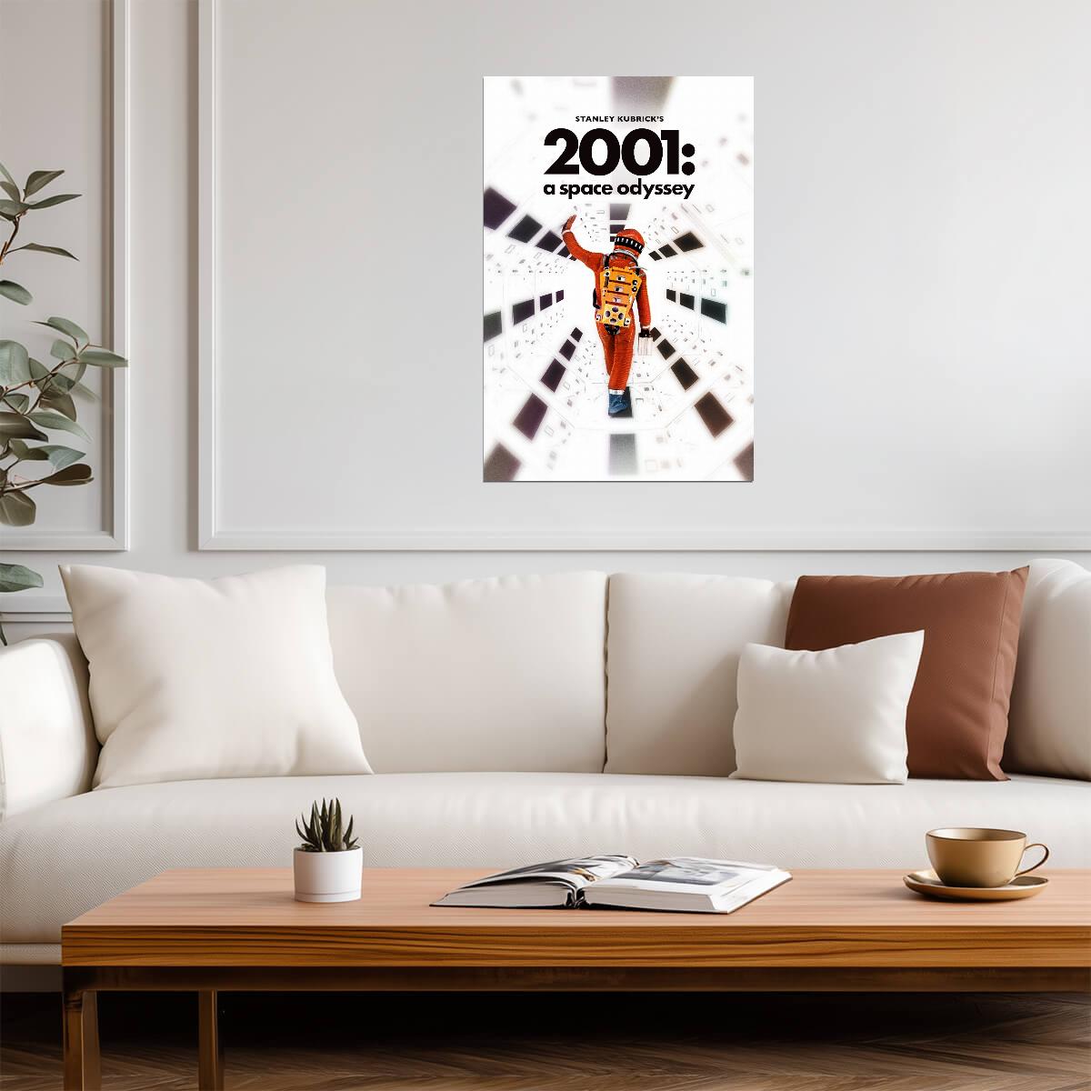 2001: A Space Odyssey Poster | Astronaut in White Space Corridor - Movies & TV Poster