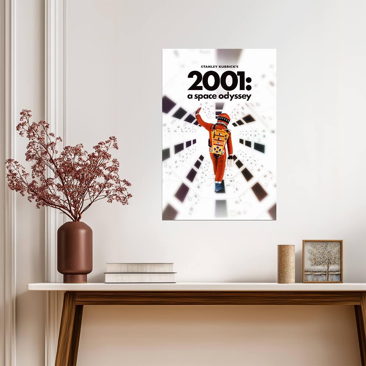2001: A Space Odyssey Poster | Astronaut in White Space Corridor - Movies & TV Poster