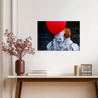 IT 2017 Movie Poster | Pennywise Holding a Red Balloon - Movies & TV Poster