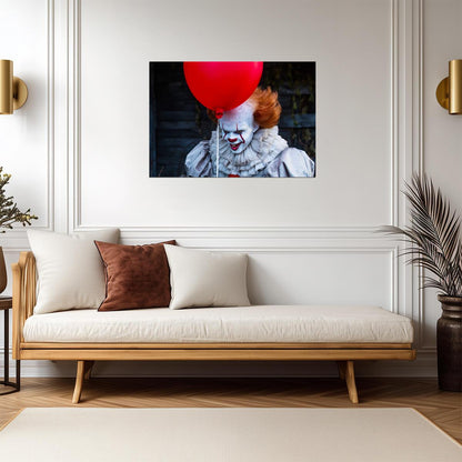 IT 2017 Movie Poster | Pennywise Holding a Red Balloon - Movies & TV Poster