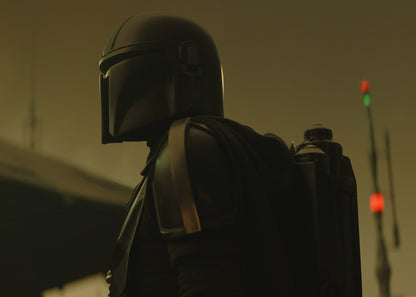 The Mandalorian TV Series Poster | Din Djarin Helmet in Green Shadow - Movies & TV Poster
