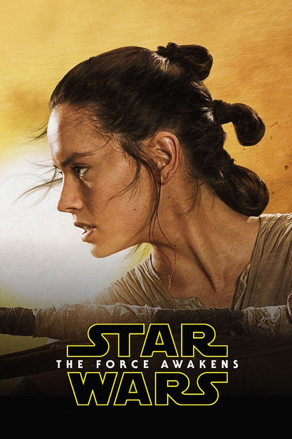 Star Wars The Force Awakens Movie Poster | Rey Profile in Desert Light - Movies & TV Poster