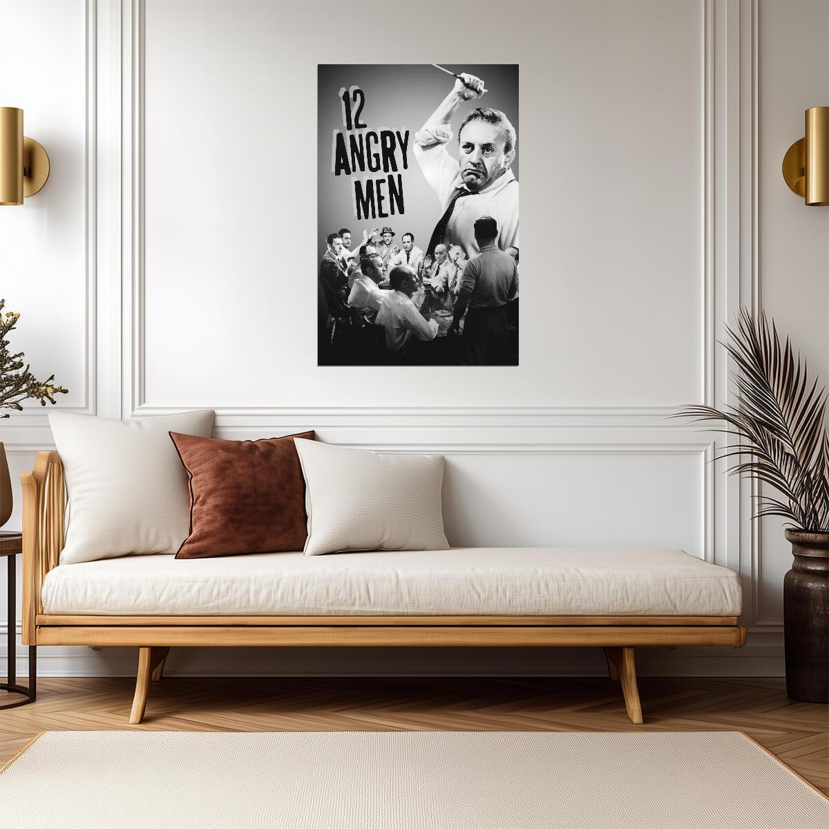 12 Angry Men Poster | Lee J. Cobb Jury Scene | Black and White Photo Print - Movies & TV Poster