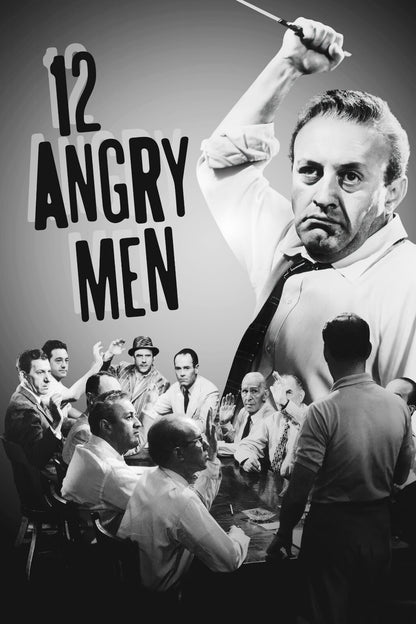12 Angry Men Poster | Lee J. Cobb Jury Scene | Black and White Photo Print - Movies & TV Poster