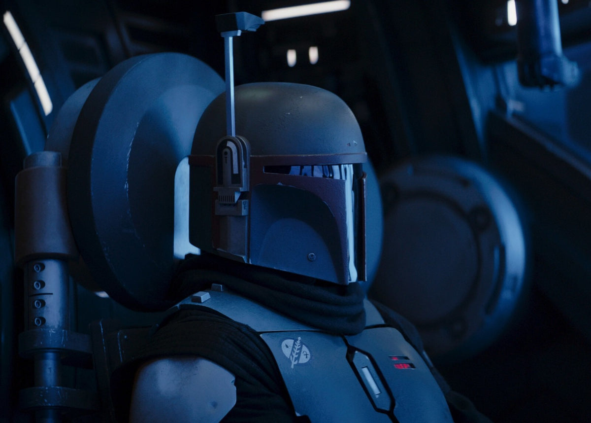 Boba Fett Star Wars Poster | Boba Fett Helmet in Blue Shadow - Movies & TV Poster