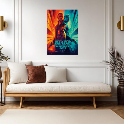 Blade Runner 2049 Movie Poster | Illustrated Cast in Orange and Teal Light - Movies & TV Poster
