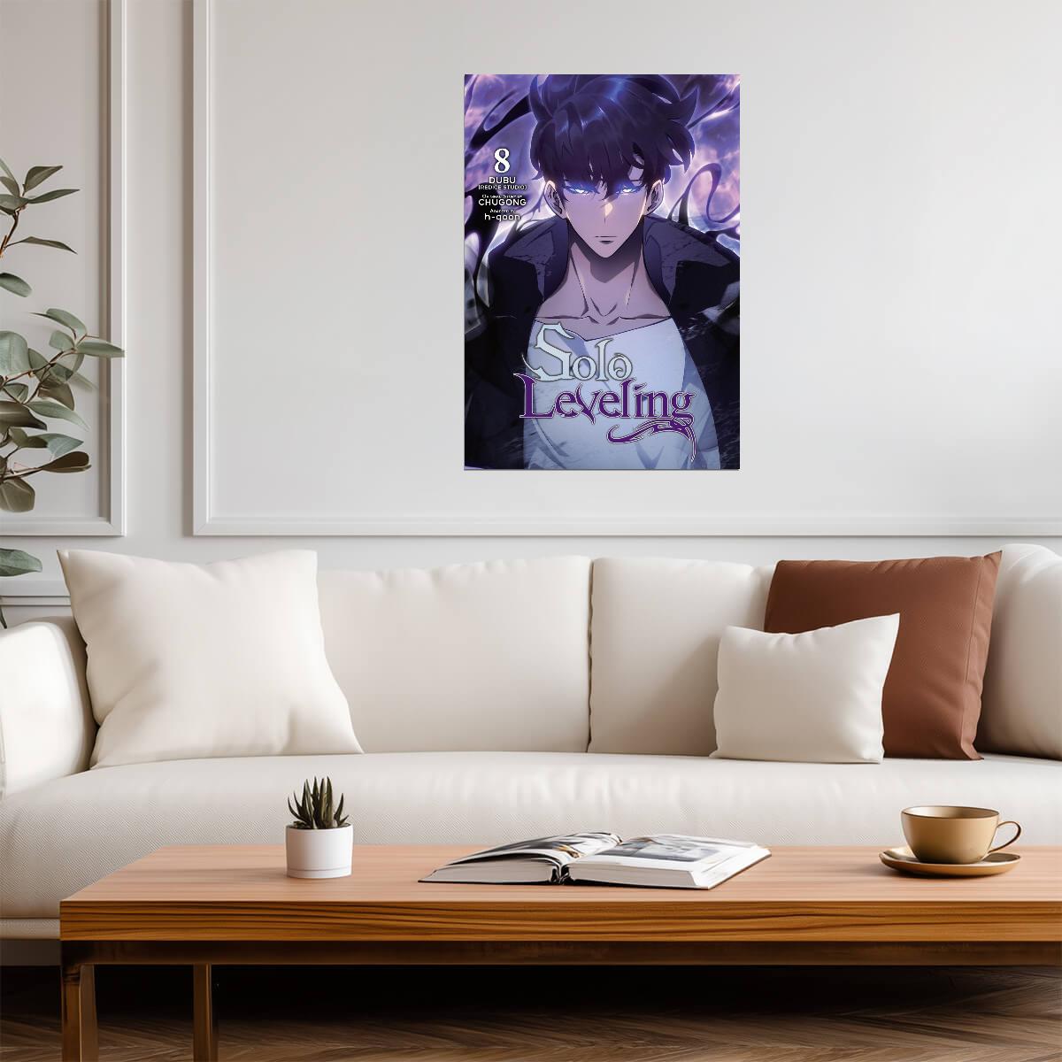 Solo Leveling Poster | Sung Jinwoo | Manhwa Volume 8 Cover - Anime Poster